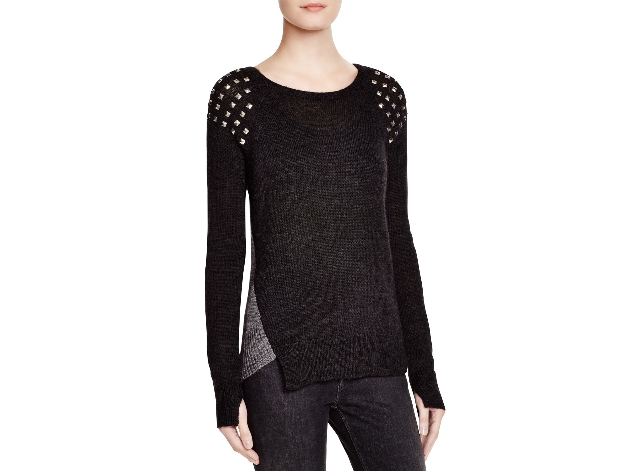 lyst pam gela studded sweater in black lyst pam gela studded sweater in black