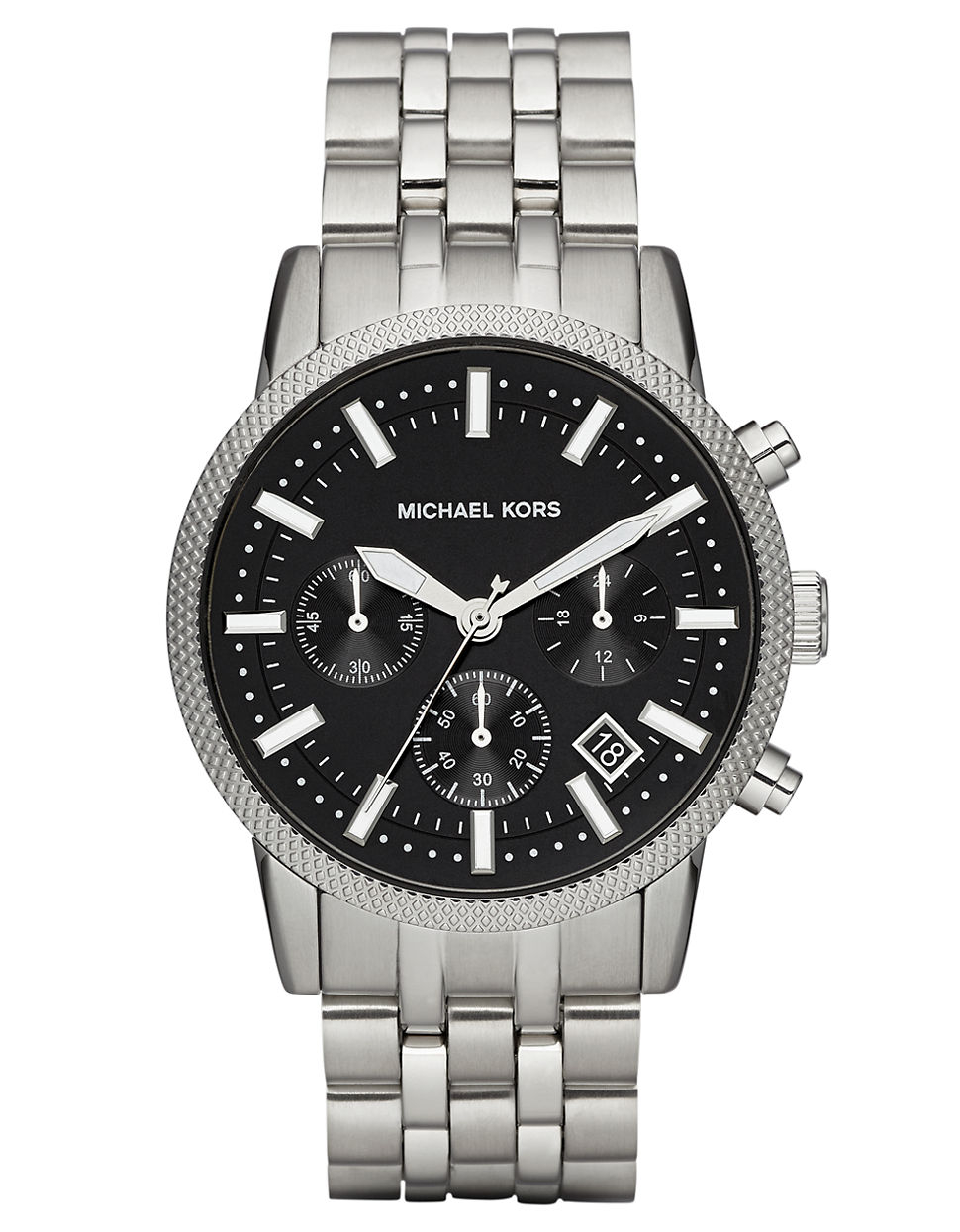 Michael Kors Mens Scout Silvertone Chronograph Watch in Silver for Men ...