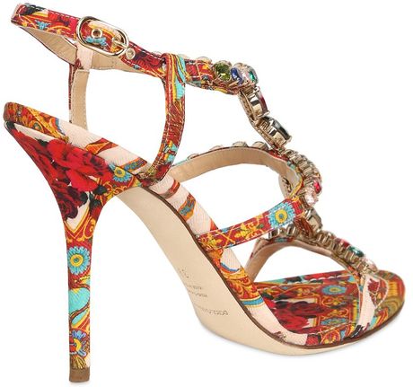 Dolce & Gabbana 105mm Jeweled Sandals in Multicolor | Lyst