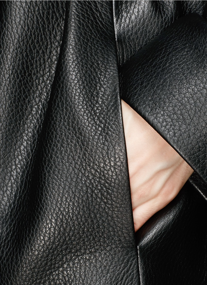 black leather wrap jacket