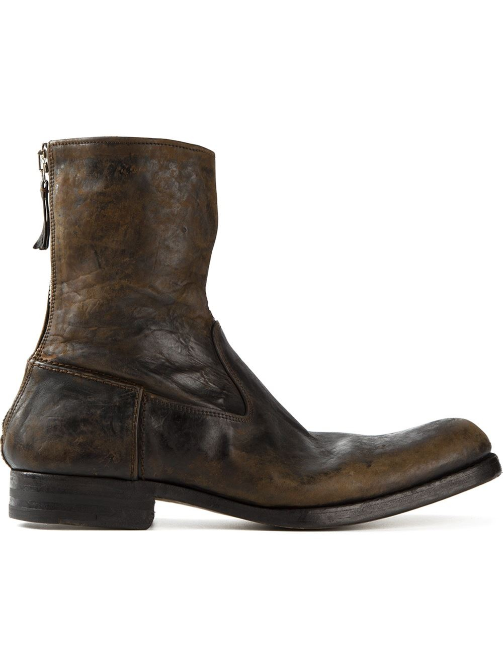 Lyst - Premiata Distressed Ankle Boots in Brown for Men