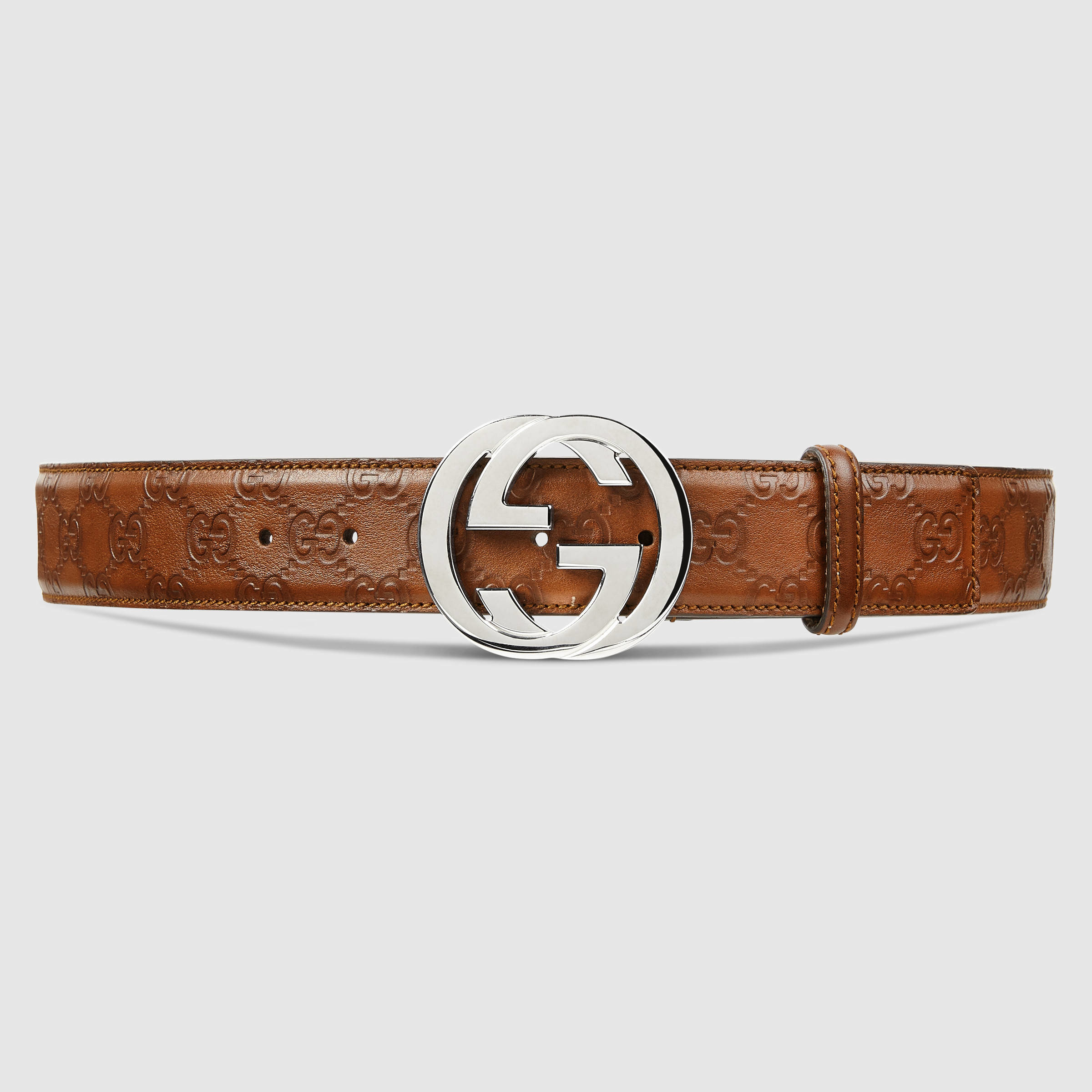 Lyst - Gucci Ssima Belt With Interlocking G in Brown
