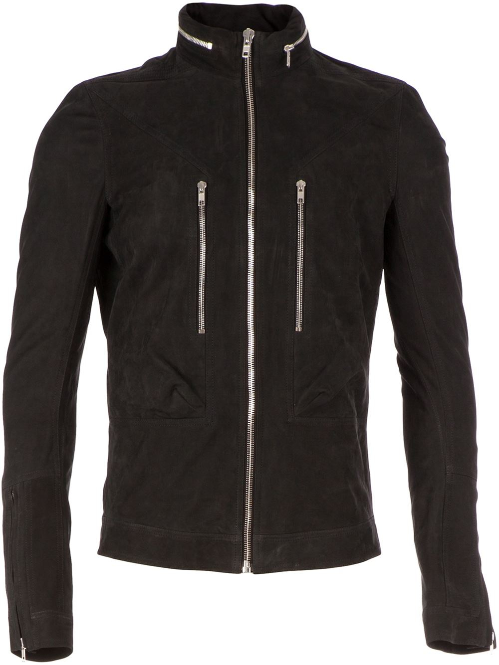 Rick Owens Zipped Leather Jacket in Black for Men | Lyst