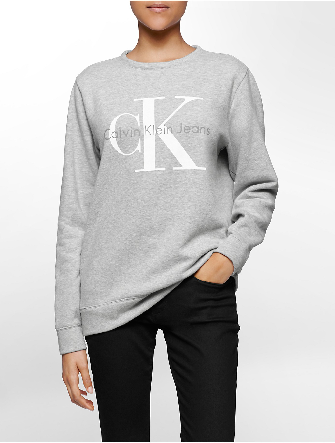 Calvin klein Jeans Vintage Logo Sweatshirt in Gray | Lyst