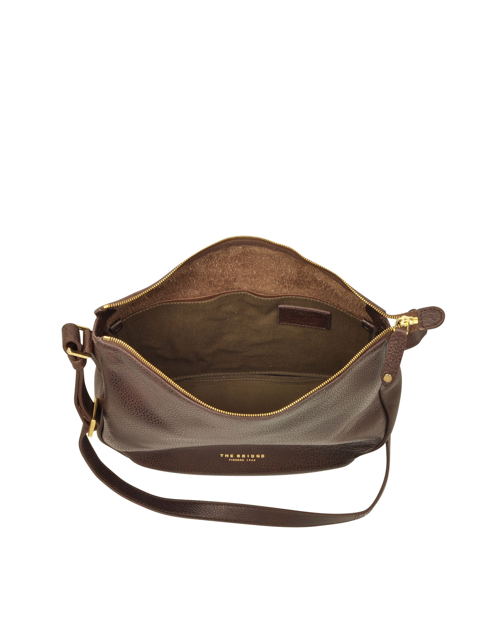 Lyst - The Bridge Sfoderata Soft Dark Brown Leather Shoulder Bag in Brown