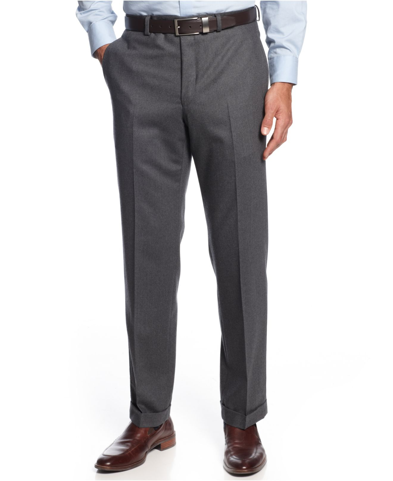 Lyst Lauren By Ralph Lauren Flannel Flat front Dress Pants In Gray 
