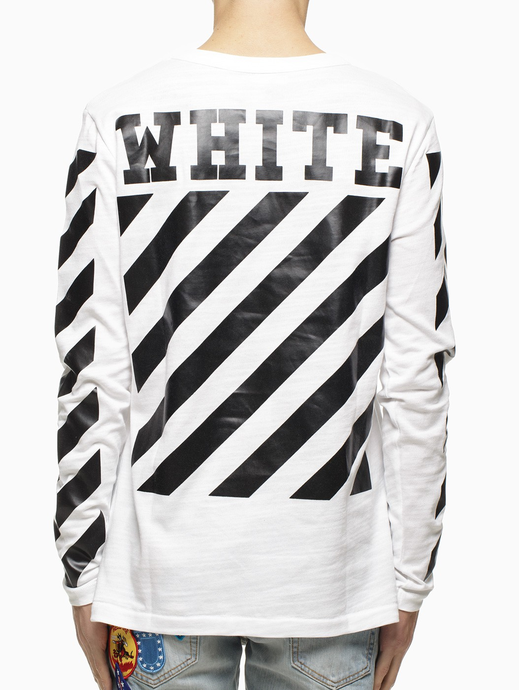 Off White White Striped Long Sleeve T Shirt Product 1 27518962 5 831215319 Normal 