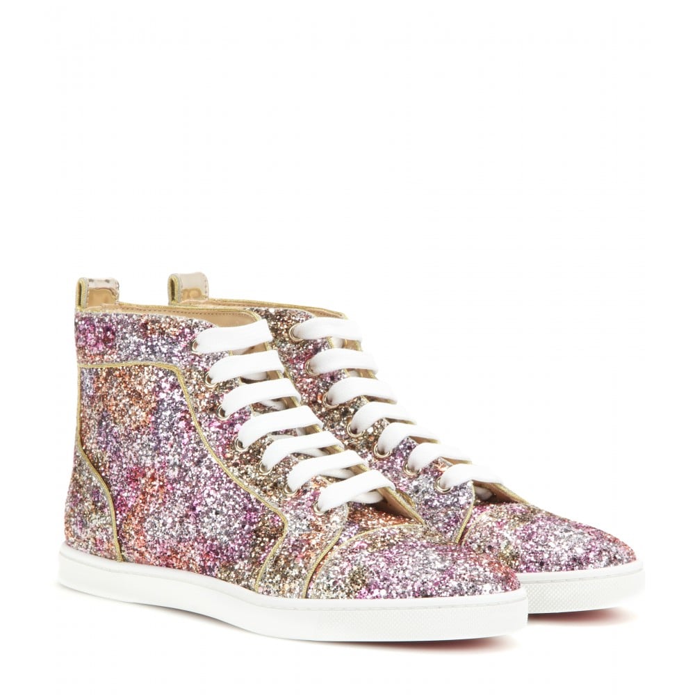 Christian louboutin Bip Bip Glitter High-top Sneakers in ...