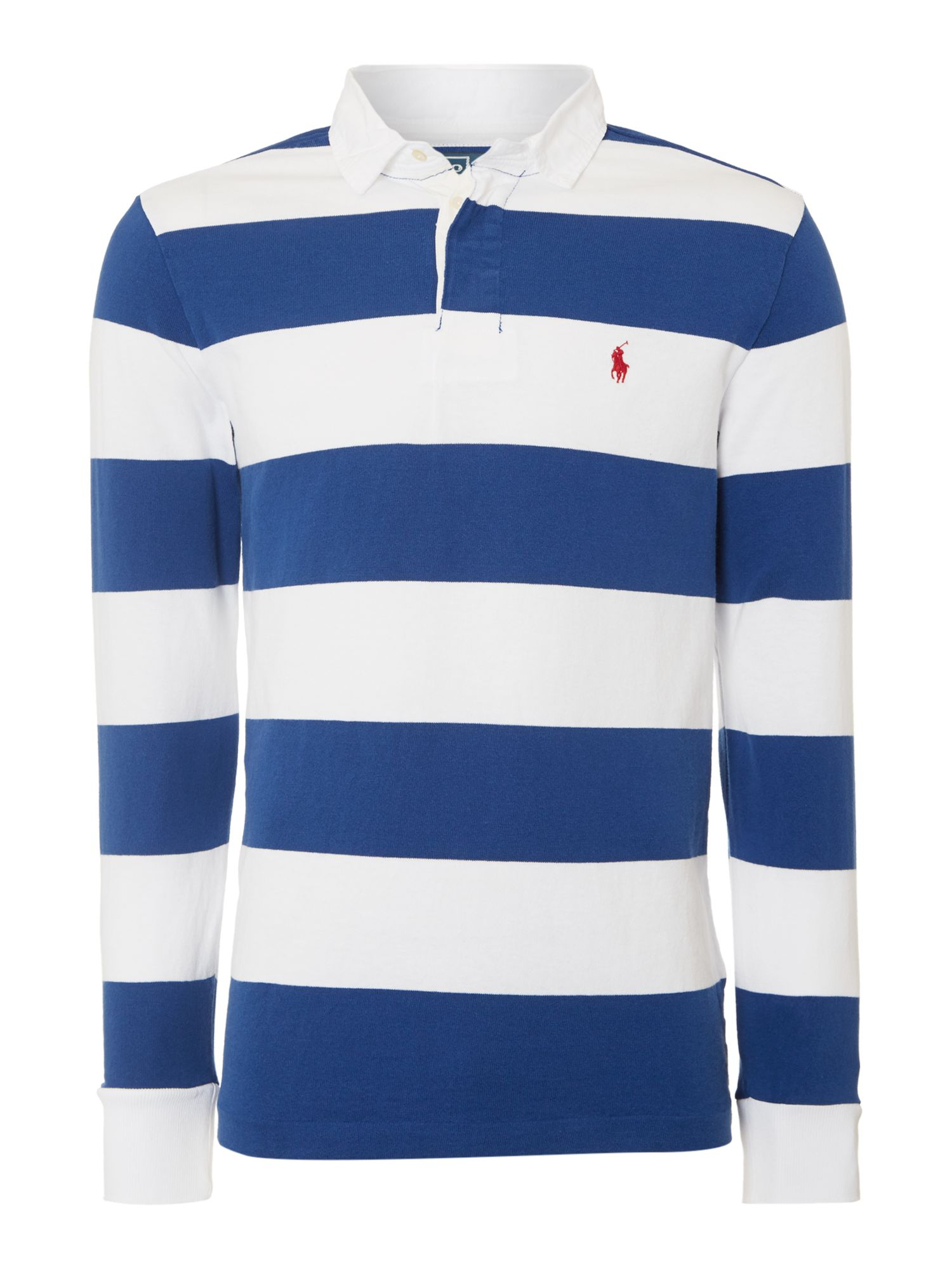 Polo ralph lauren Custom Fit Striped Rugby Shirt in Blue ...