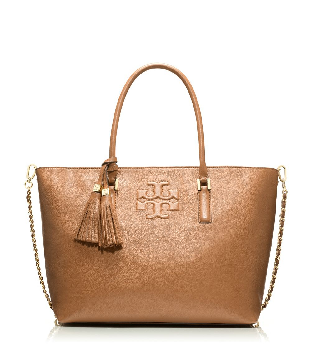 Lyst Tory Burch Thea Convertible Tote In Brown Gallery
