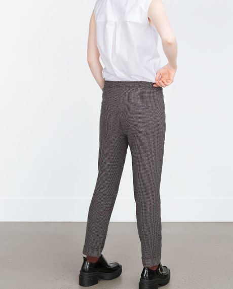 Zara Wide-leg Trousers Wide-leg Trousers in Gray (813) | Lyst