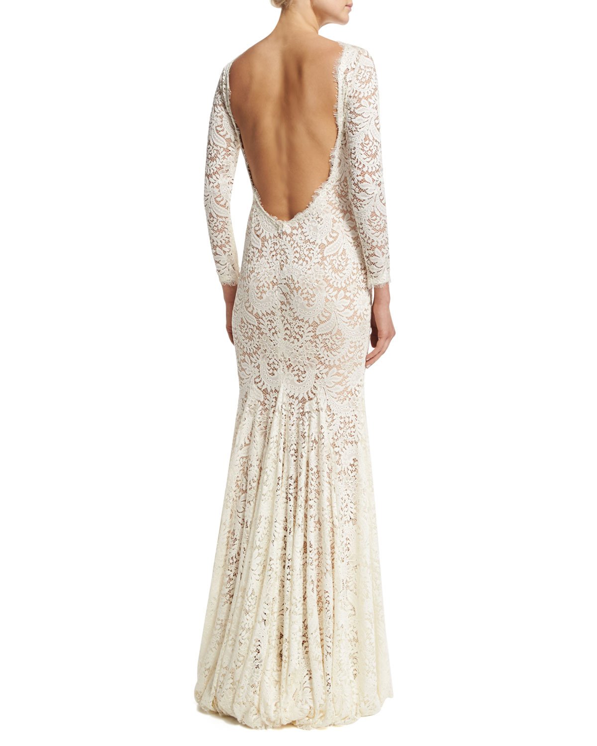 Jovani White Long Sleeve Dress