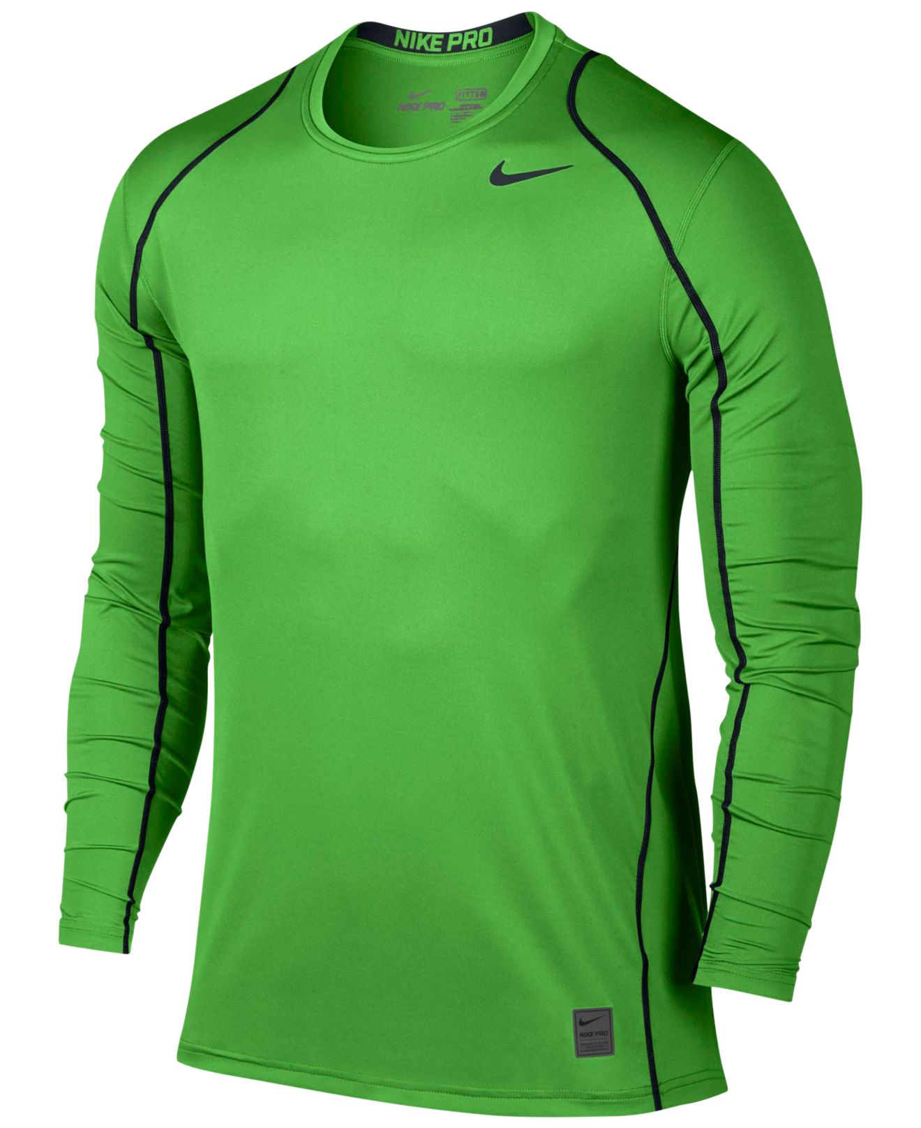 Lyst - Nike Men's Pro Cool Dri-fit Fitted Long-sleeve Shirt in Green ...