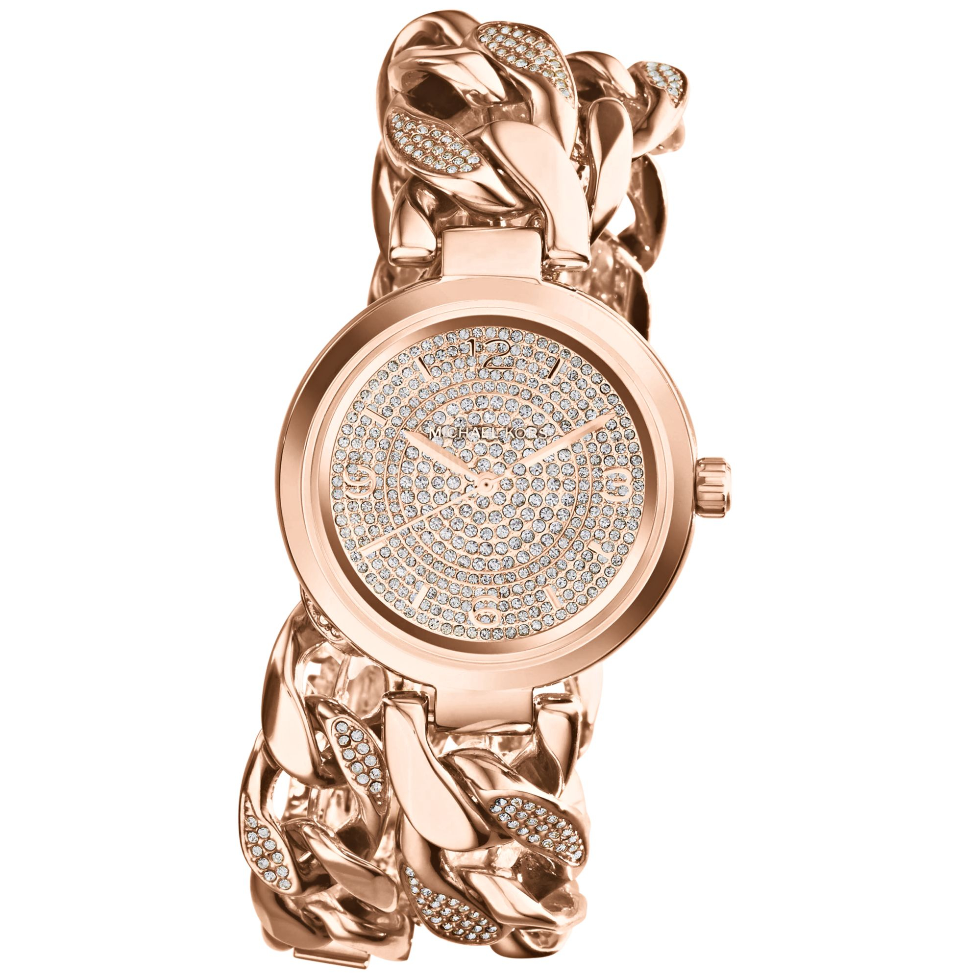 Lyst Michael Kors Womens Ellie Pavè Rose Goldtone Stainless Steel