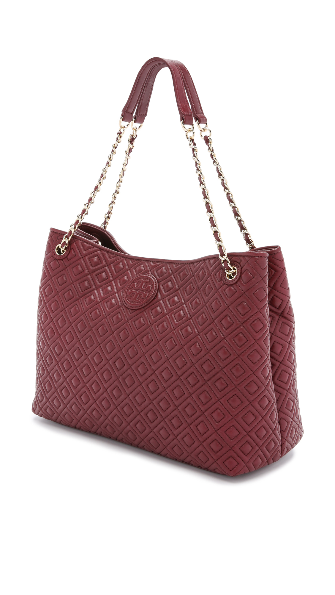 Lyst Tory Burch Marion Quilted Shoulder Bag Red Agate In Gallery Previously Sold At Bop Women S Tory Burch Marion