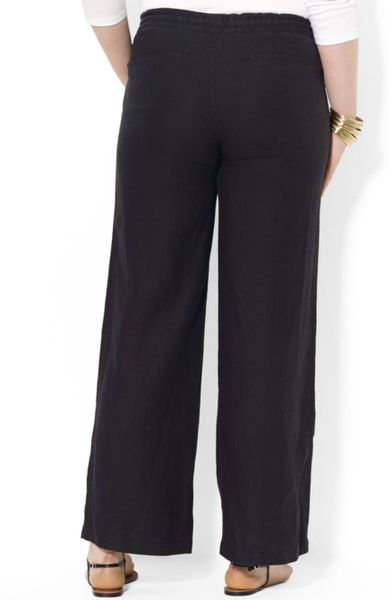 Lauren By Ralph Lauren Plus Size Drawstringwaist Wideleg Linen Pants in ...