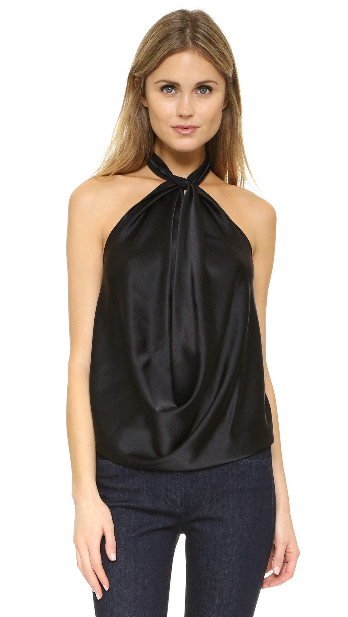 Ramy brook Harriet Halter Top in Black | Lyst