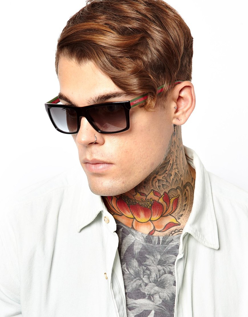 Lyst Gucci Wayfarer Sunglasses in Green for Men