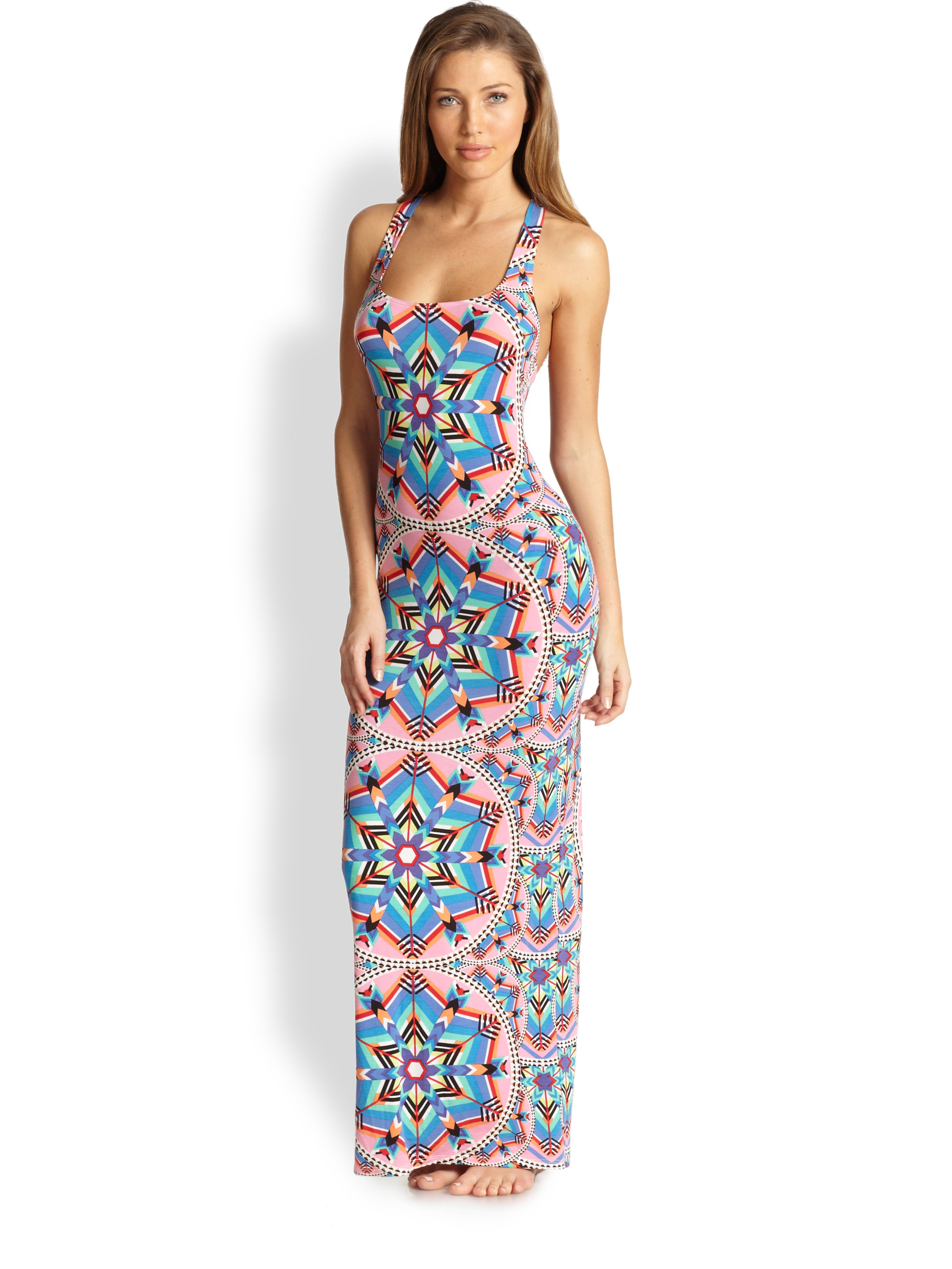 Lyst - Mara Hoffman Kites Racerback Maxi Dress in Blue