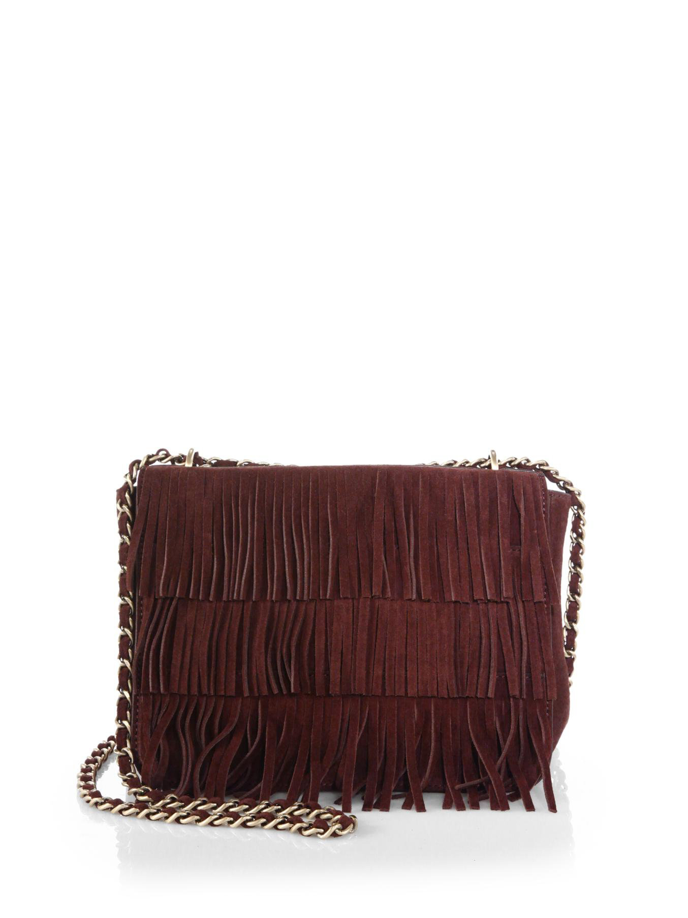 Lyst Tory Burch Fringe Suede Shoulder Bag In Brown Gallery