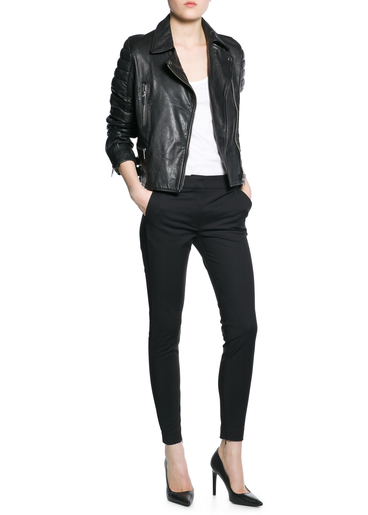 Lyst Mango Quilted Leather Jacket In Black Gallery Women S Quilted Jackets