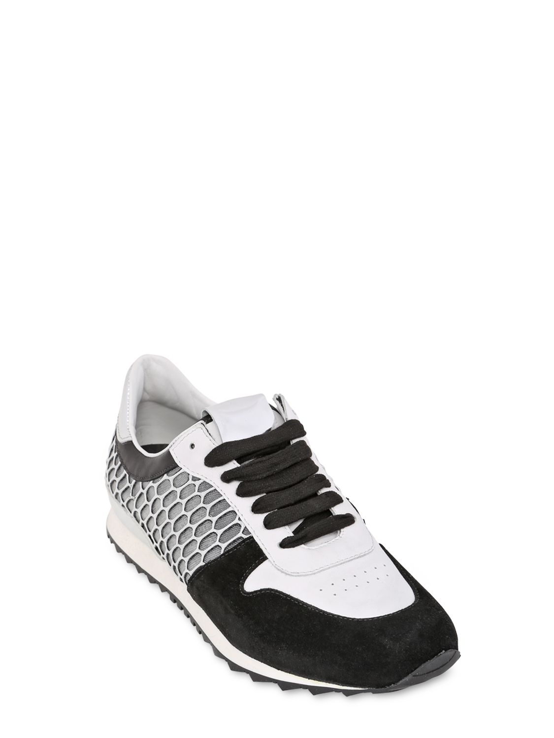 Lyst - Casadei Leather Nylon Running Sneakers in Black for Men