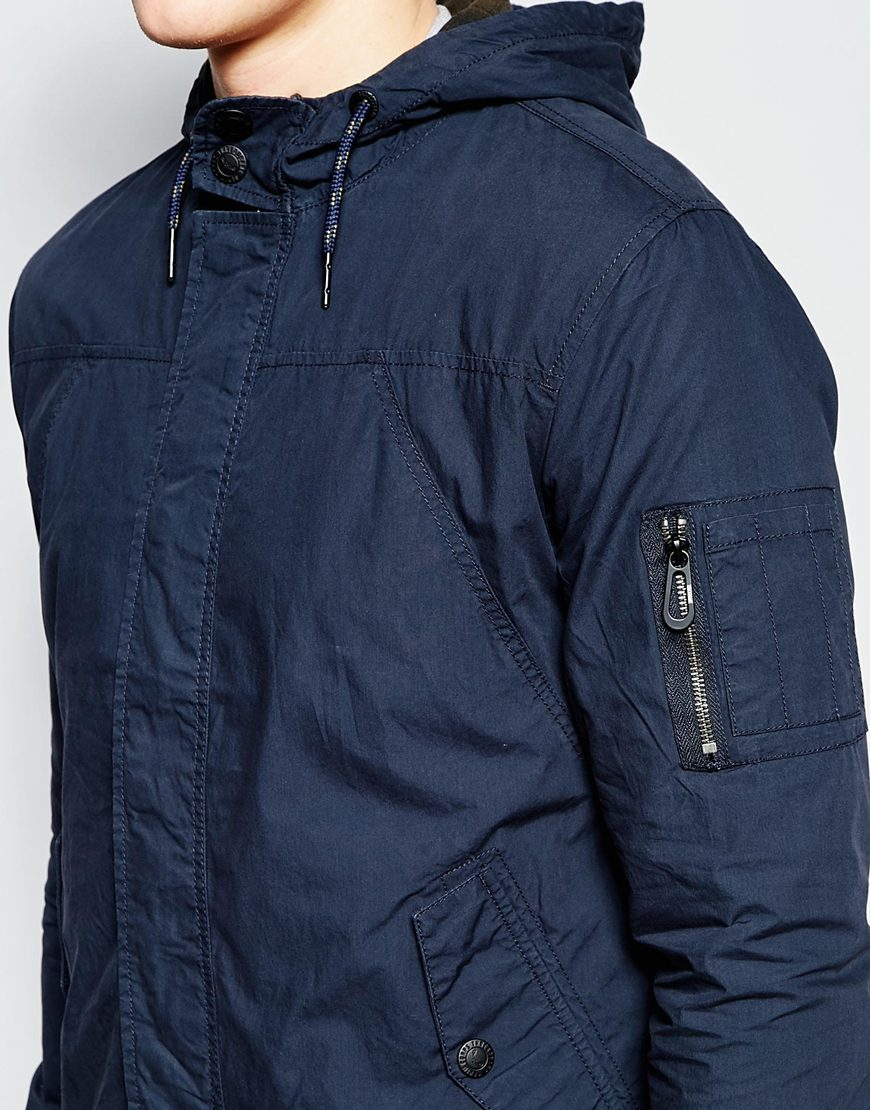 Download Threadbare Hooded Lightweight Jacket in Blue for Men - Lyst