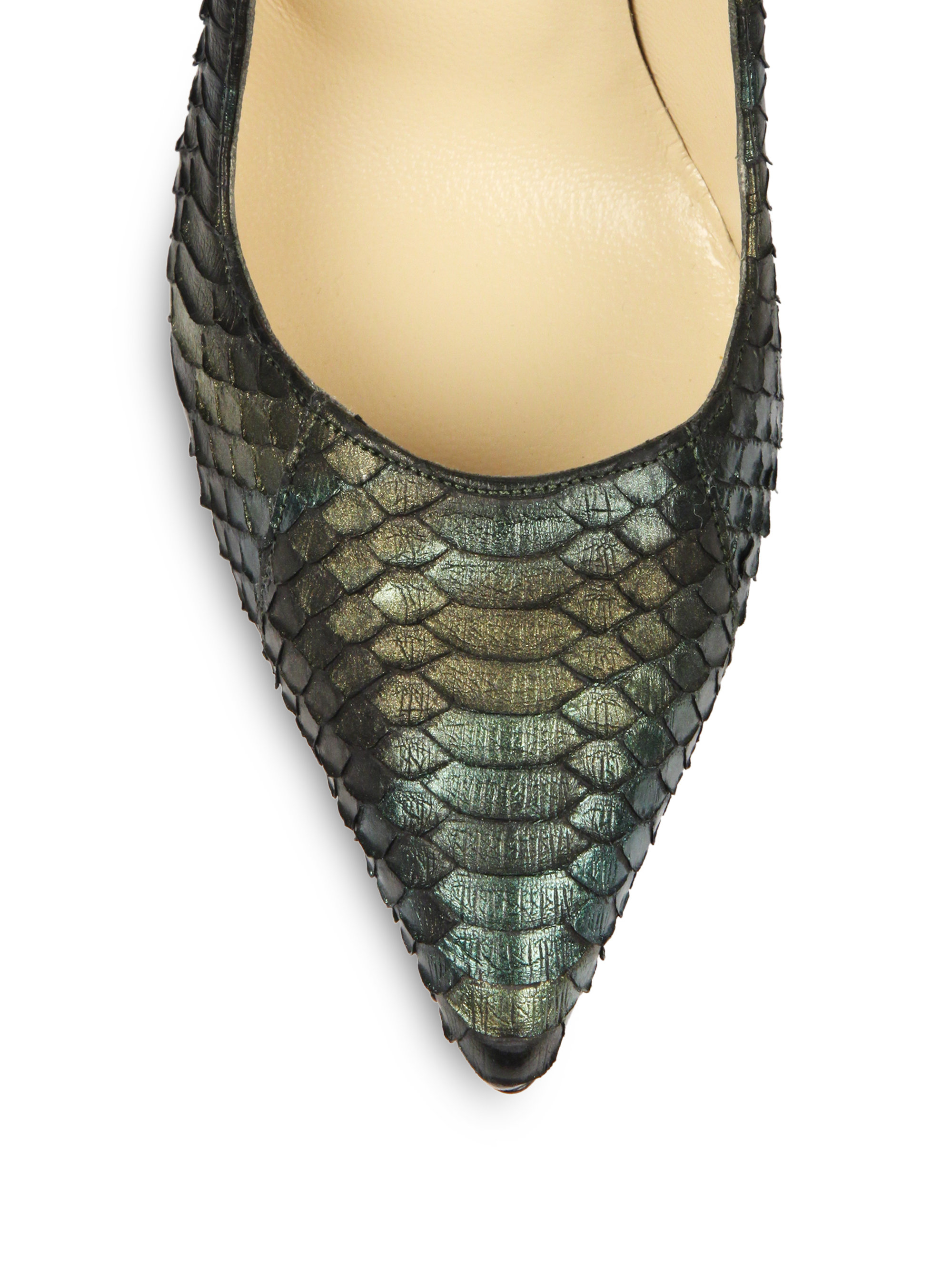 manolo blahnik snakeskin pumps