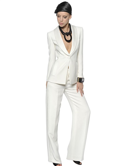 Giorgio armani Tuxedo Silk Cady Suit in White | Lyst