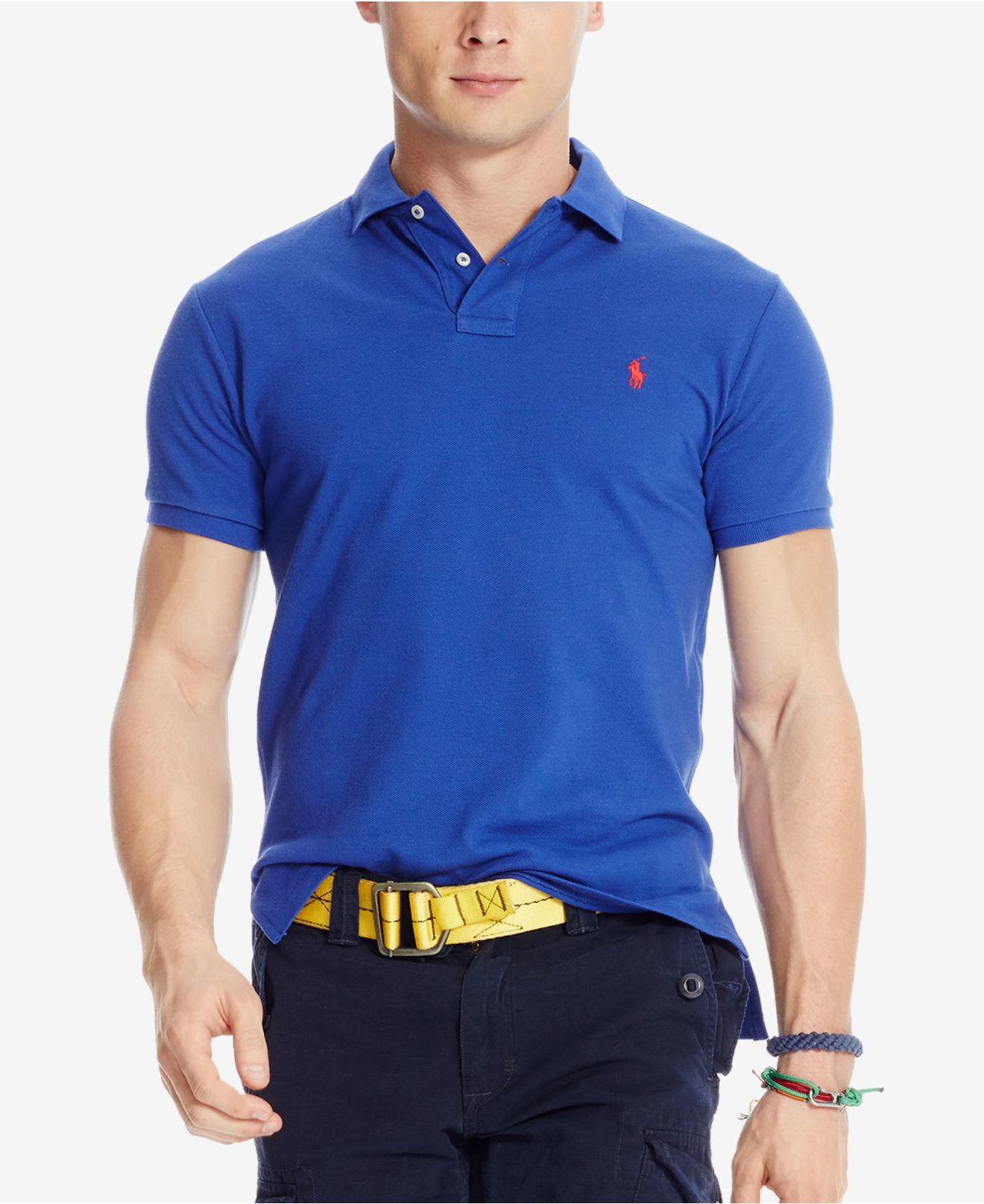 Lyst - Polo Ralph Lauren Classic-fit Mesh Polo Shirt in Blue