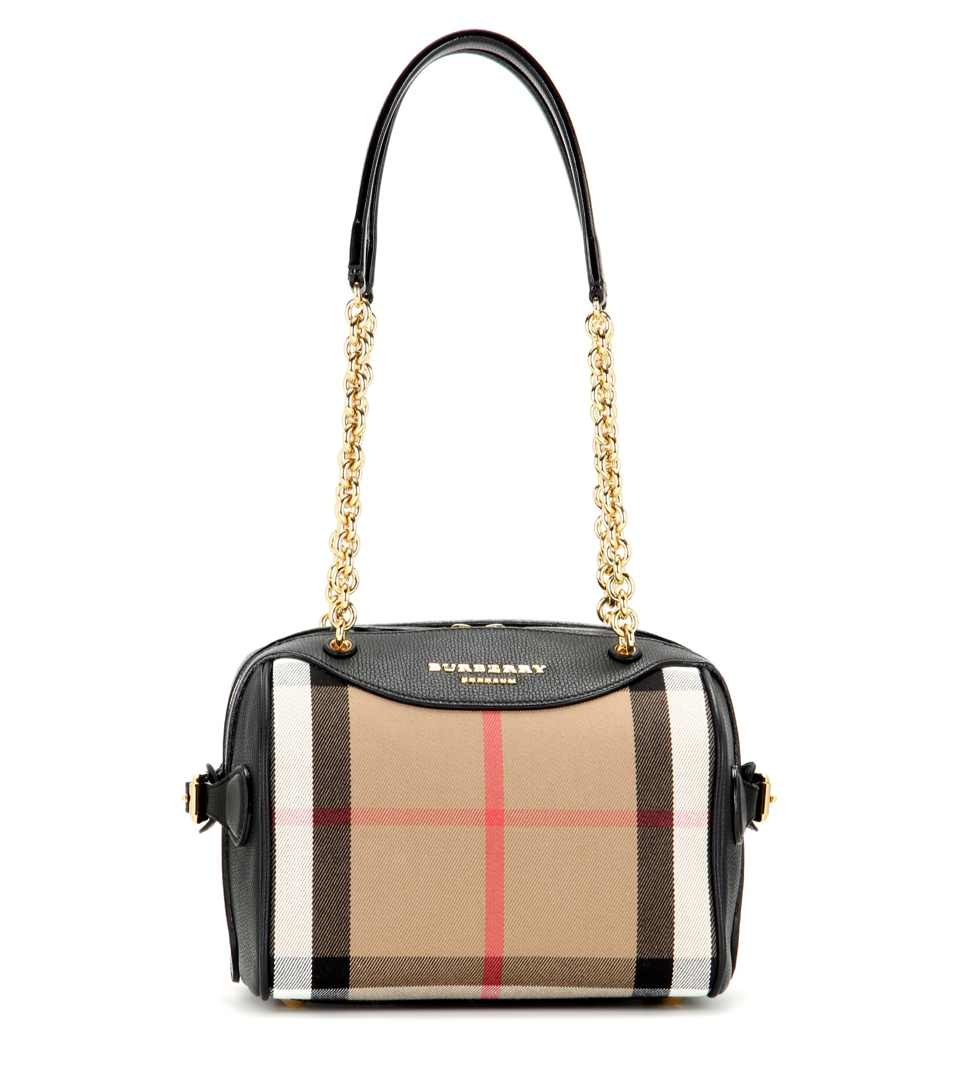 Lyst Burberry Prorsum The Alchester Check And Leather Bowling Bag Gallery