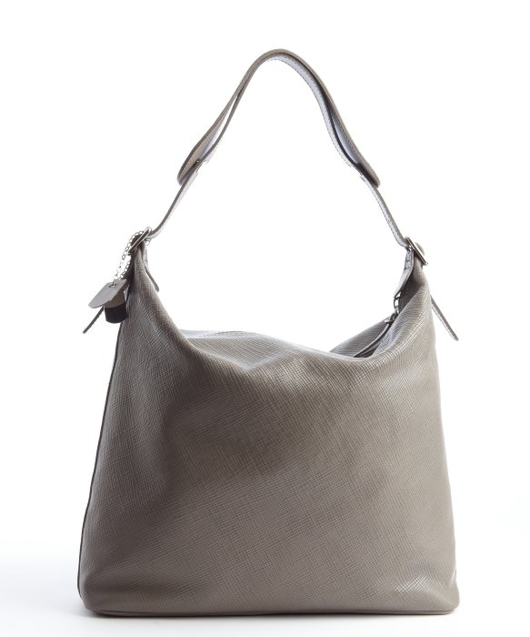 Lyst Longchamp Grey Leather Quadri Hobo Bag In Gray Gallery