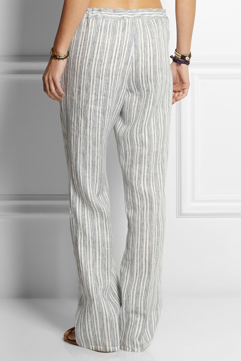 mens linen striped pants