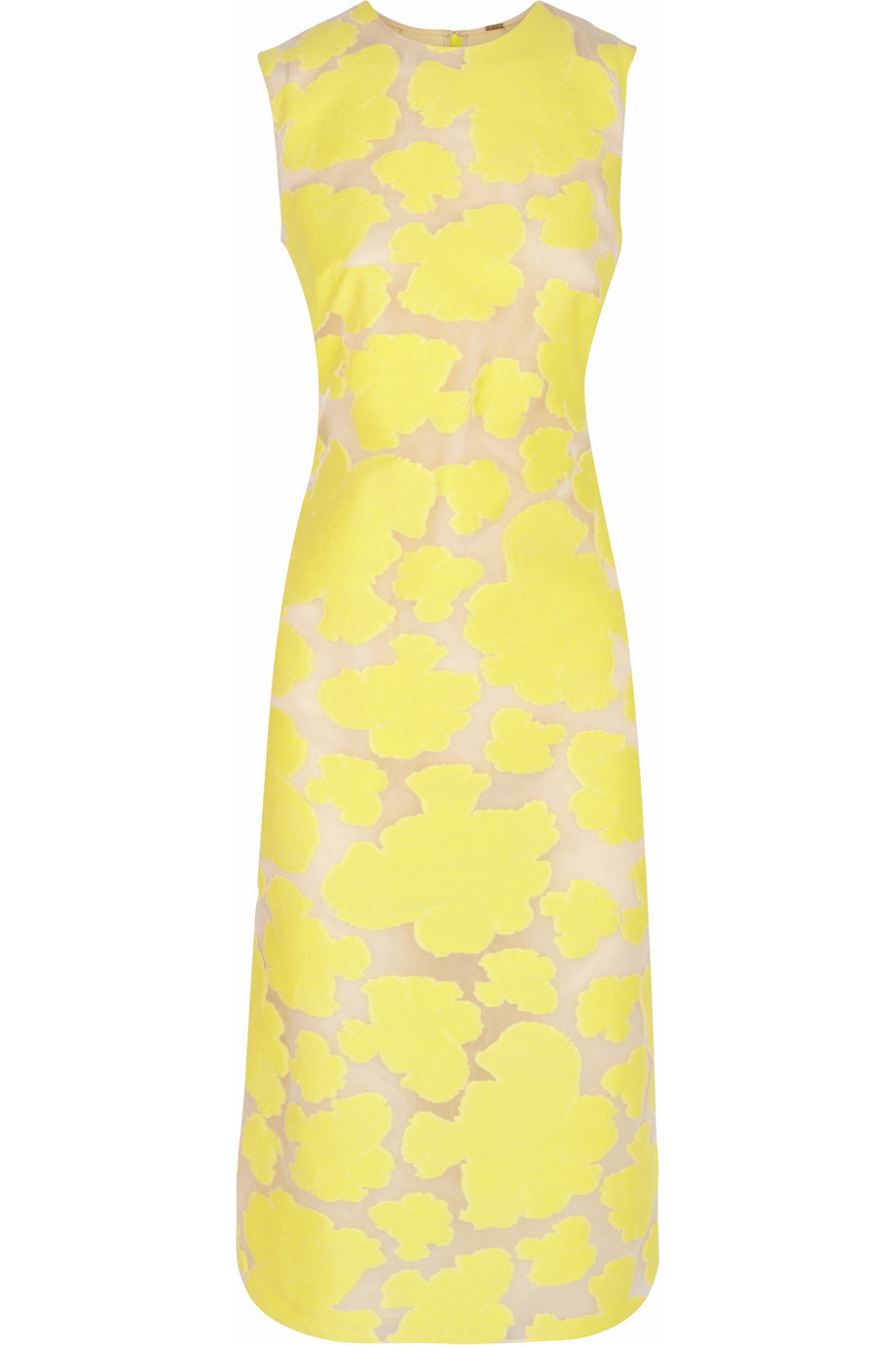 Lyst - Adam Lippes Devoré Cotton and Silkblend Jacquard Dress in Yellow