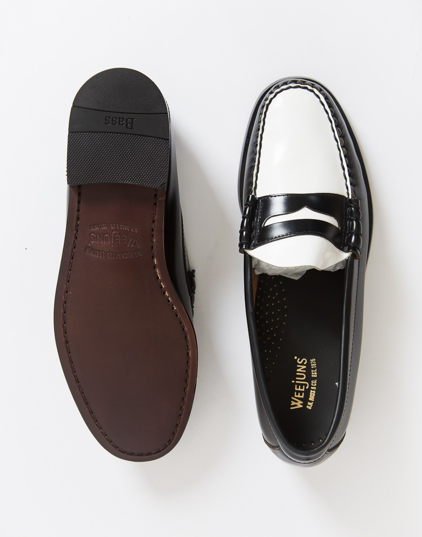 The Idle Man Black Gh Bass Weejuns Two Tone Penny Loafer Black White Product 2 370383239 Normal 