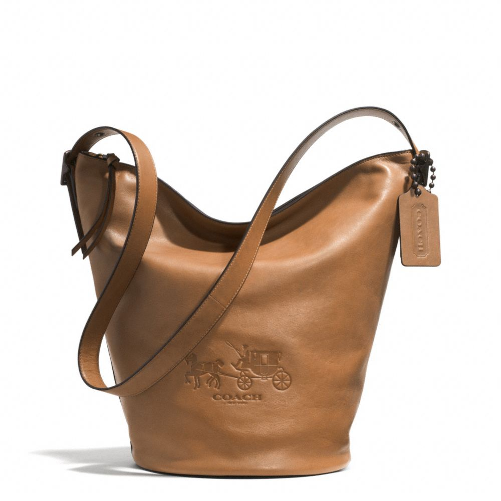 Coach Bleecker Logo Duffle Bag in Leather in Brown | Lyst