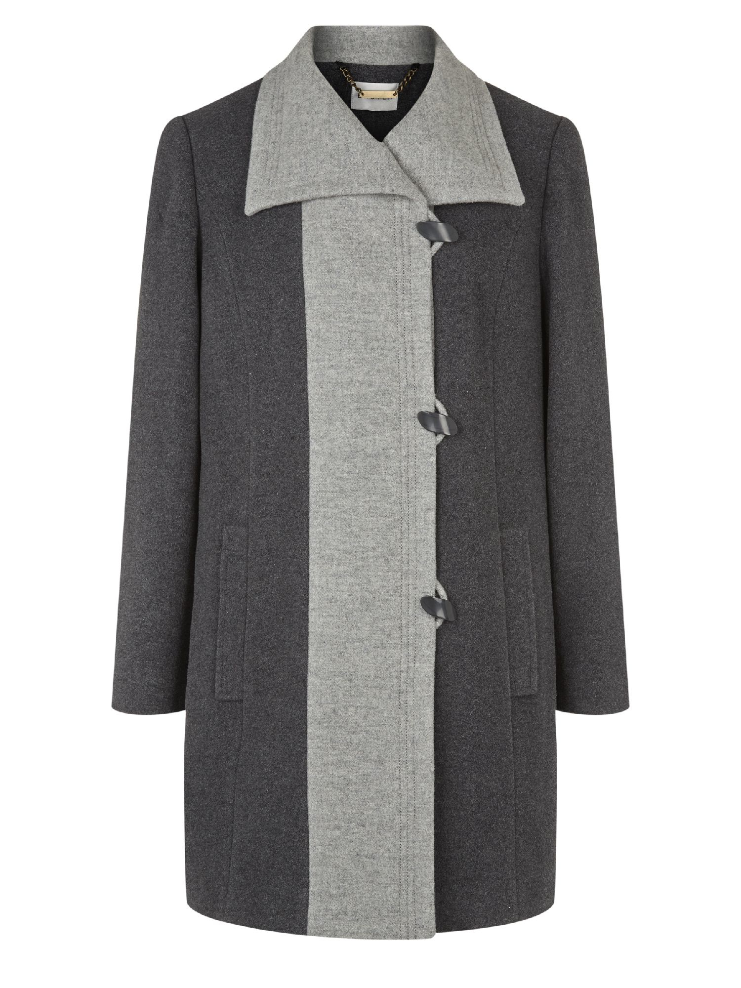Eastex Charcoal Contrast Tipped Coat in Gray Lyst