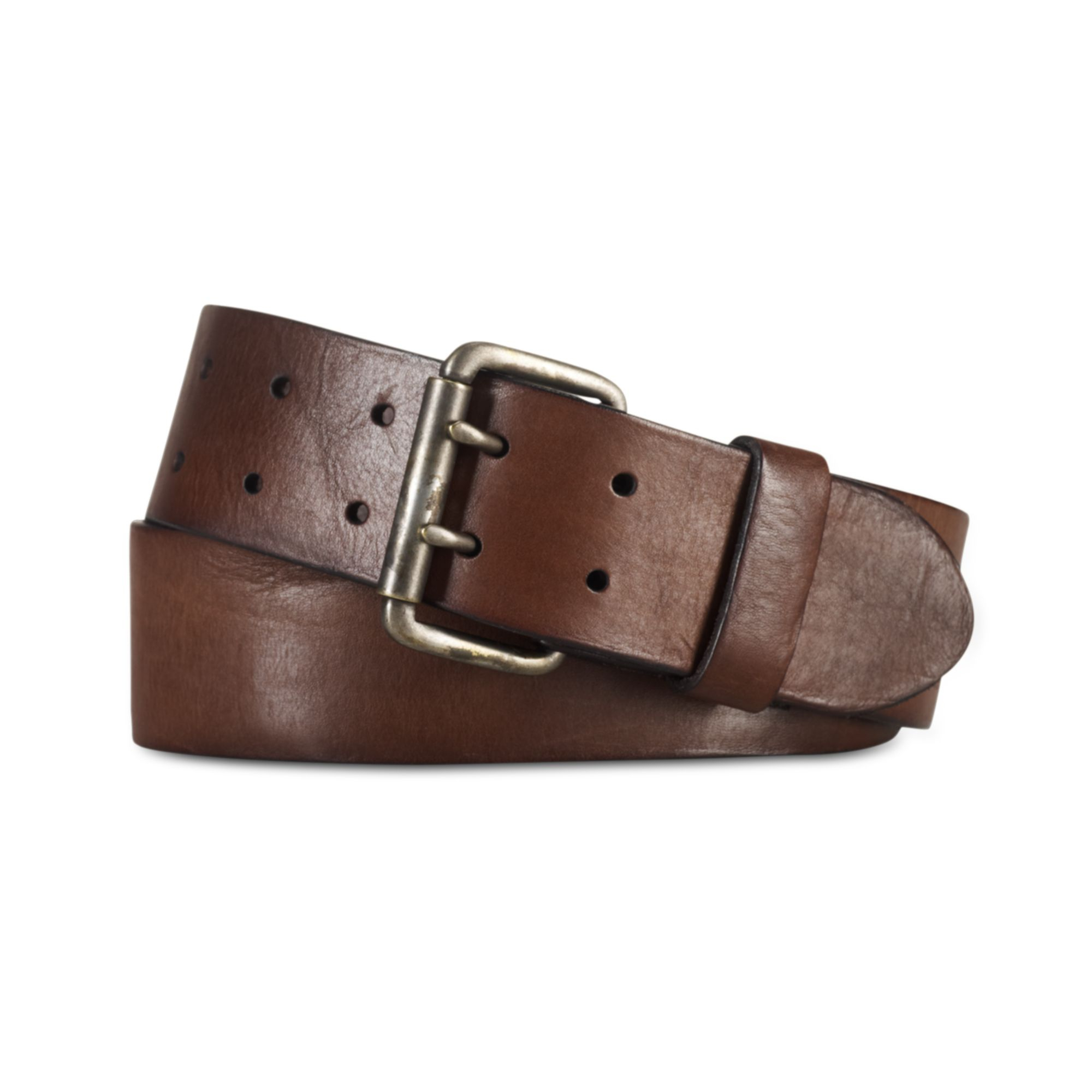 Denim & supply ralph lauren Wide Doubleprong Leather Belt in Brown Lyst