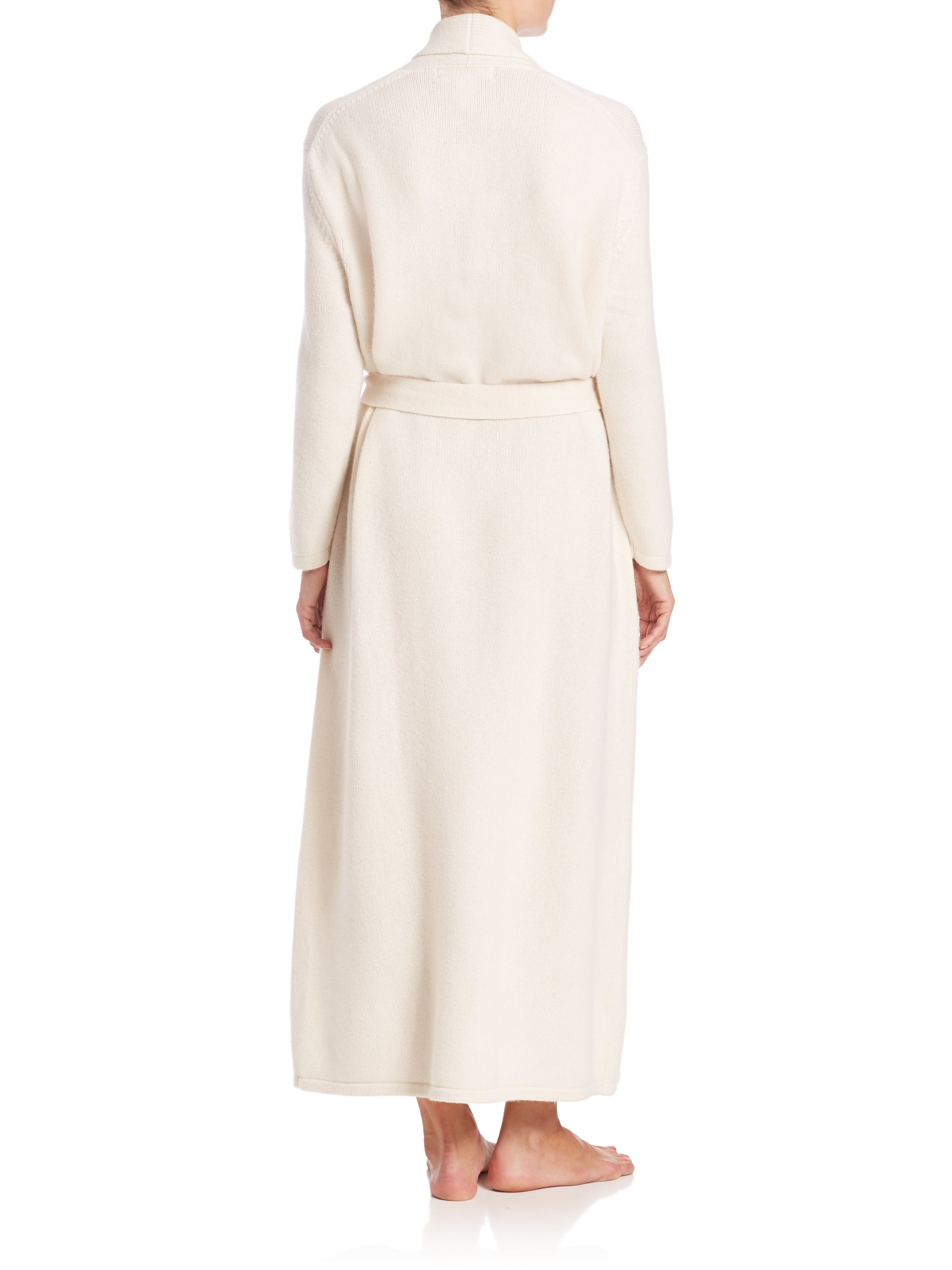 Saks fifth avenue Cashmere Robe in White Lyst