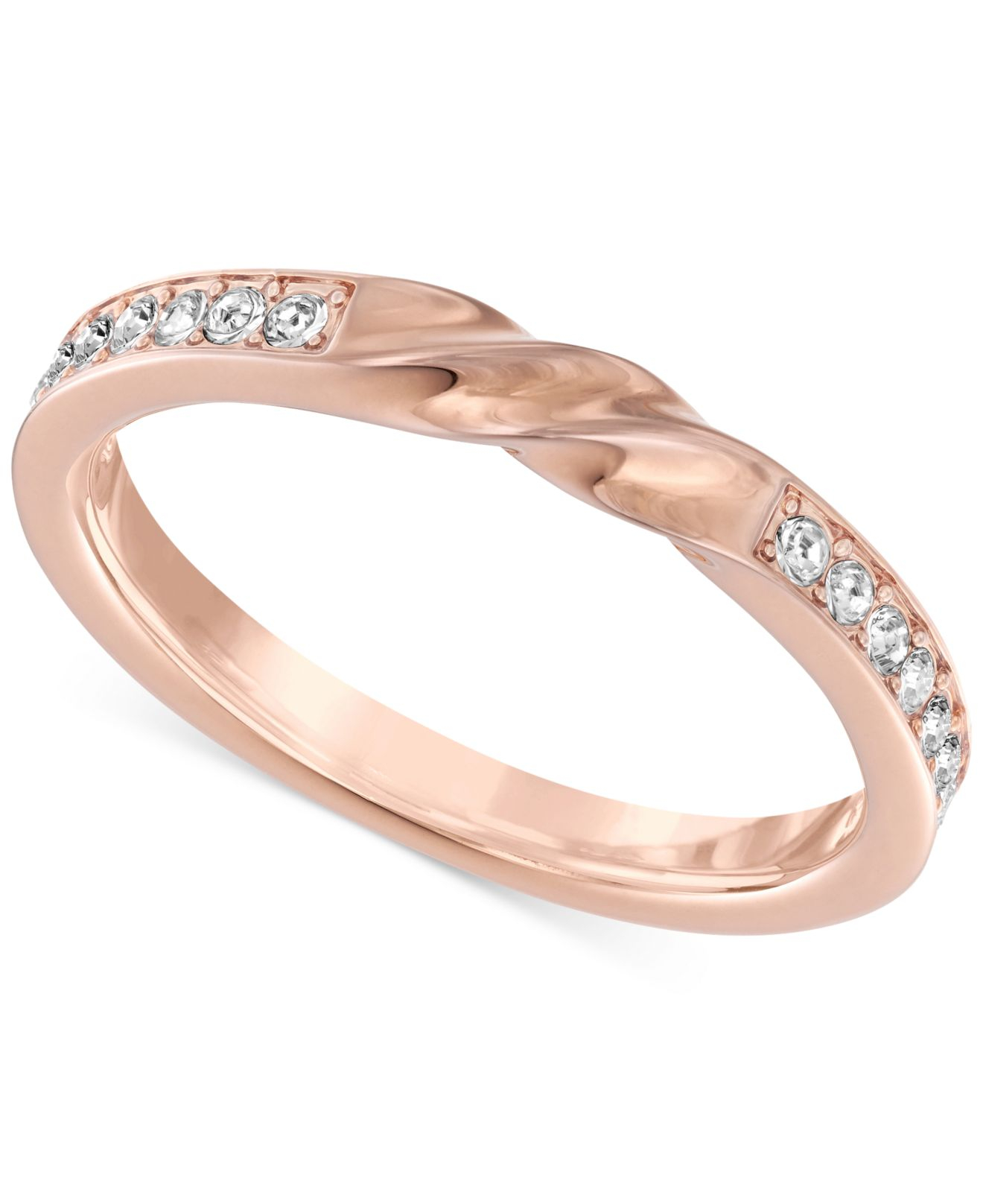 Lyst - Swarovski Curly Gold-tone Crystal Ring in Pink