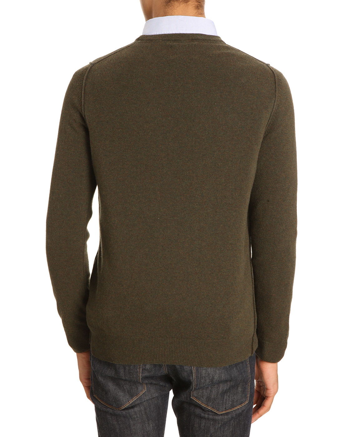 Woolrich | Round Collar Mill Khaki Sweater for Men | Lyst