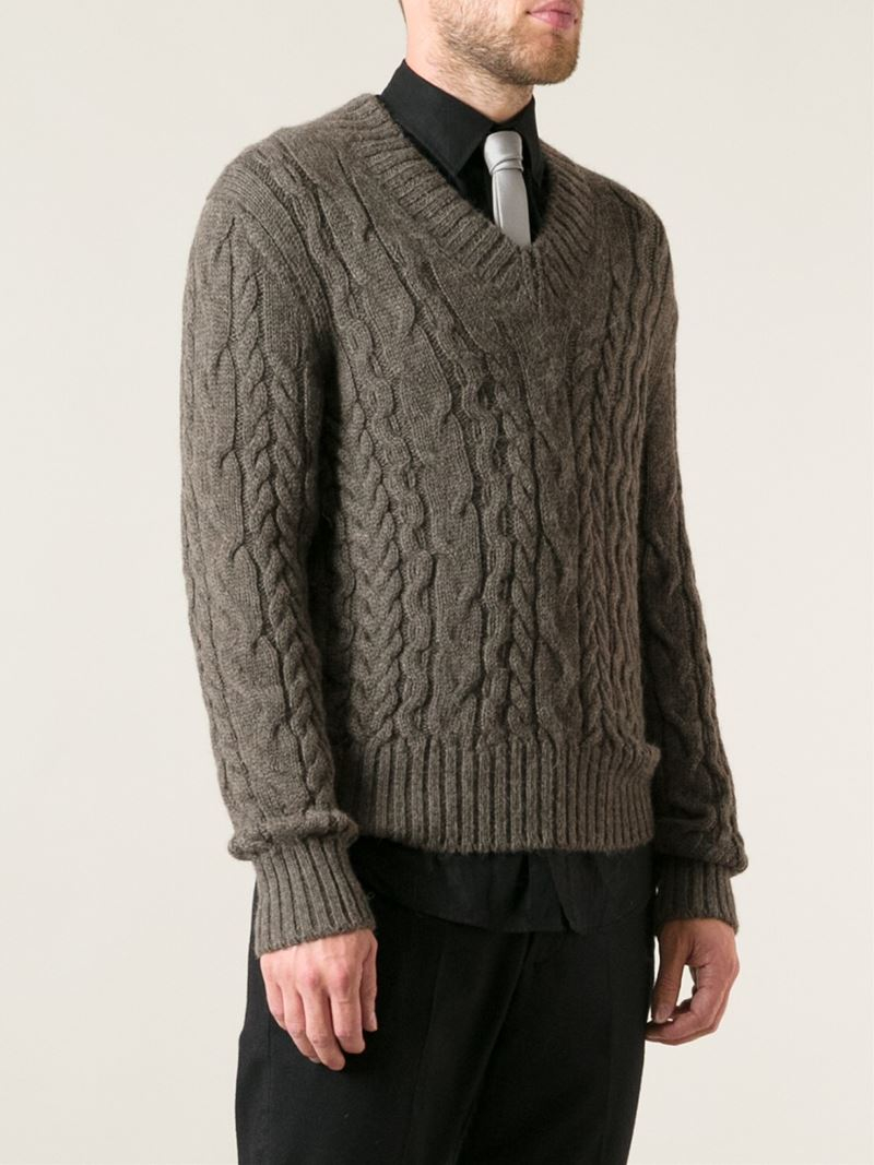 Tom ford Cable Knit Sweater in Brown for Men | Lyst