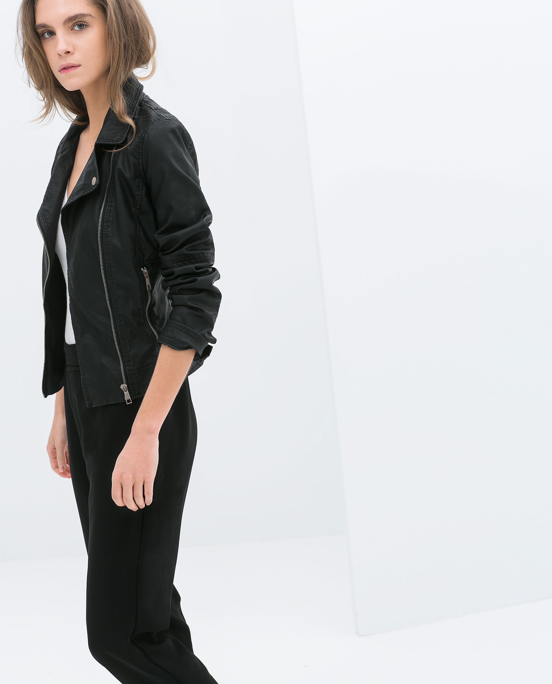 Zara Faux Leather Jacket In Black Lyst Gallery