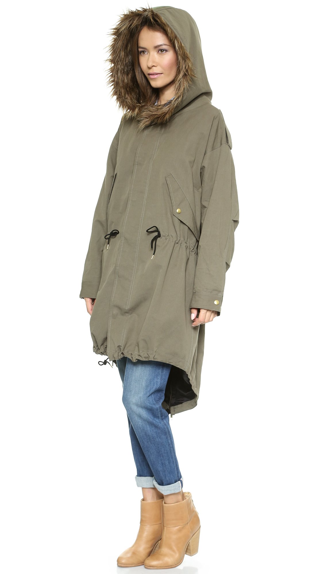 Lyst Smythe Anorak With Faux Fur Hood Army in Green