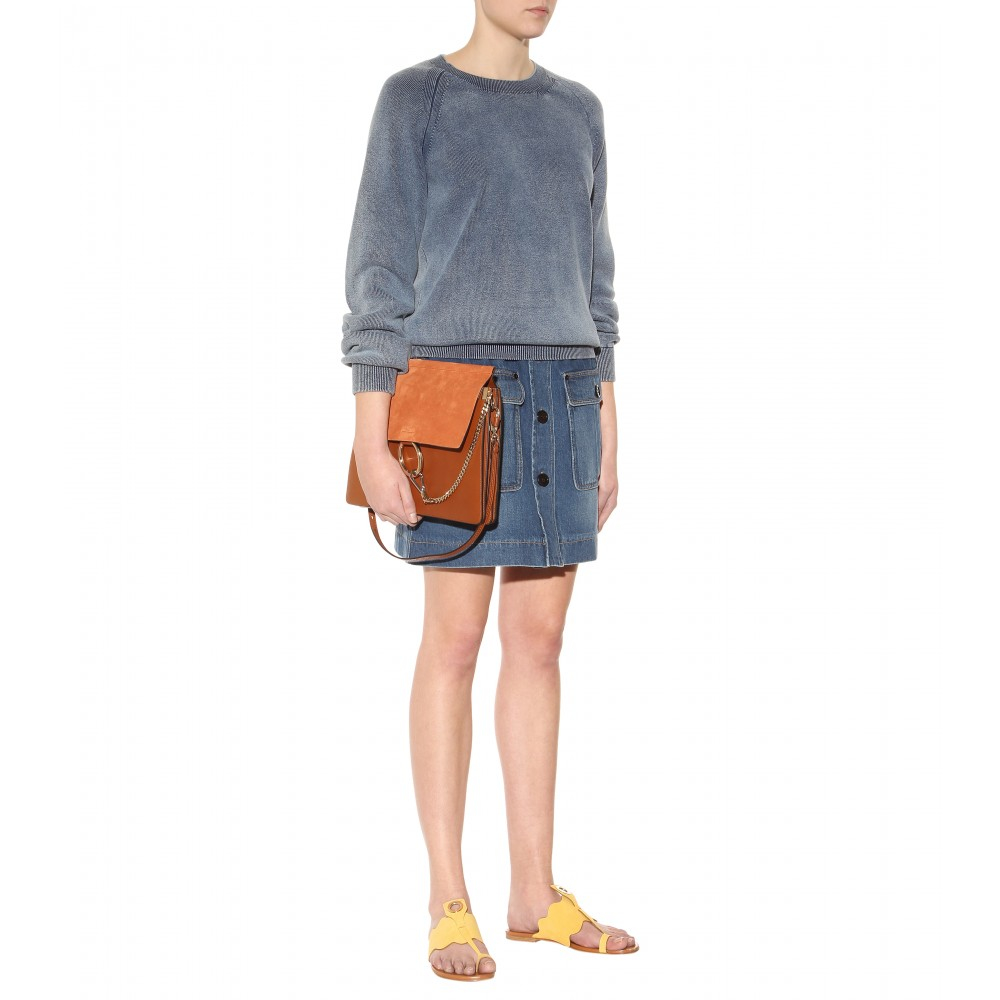 chloe grey bag - Chlo Faye Leather and Suede Shoulder Bag in Brown | Lyst