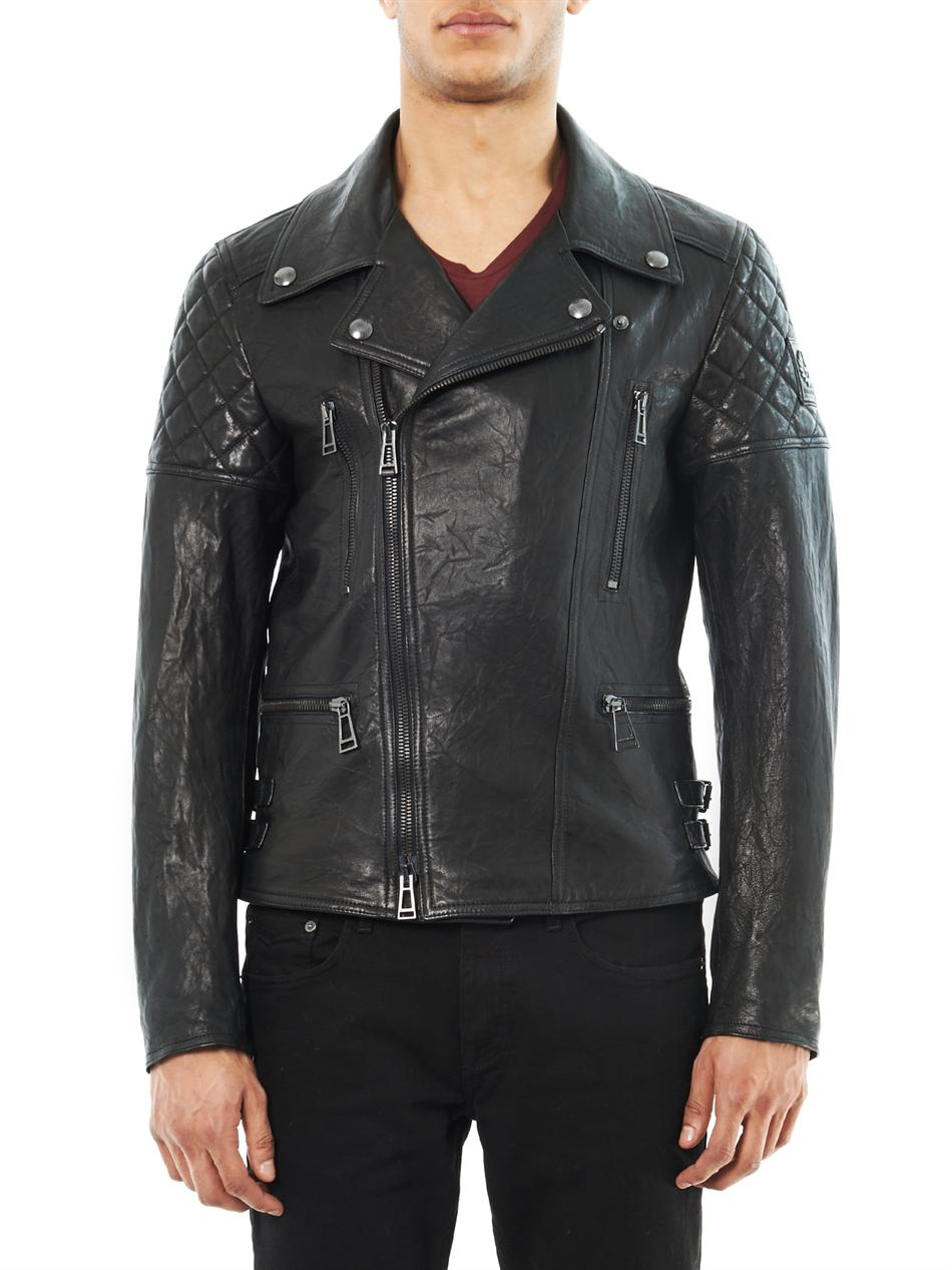Belstaff Thornwood Leather Biker Jacket In Black For Men Lyst Gallery