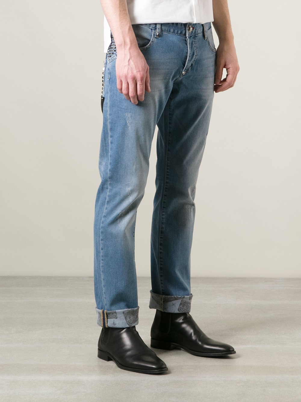 Philipp plein Supreme Straight Leg Jeans in Blue for Men | Lyst