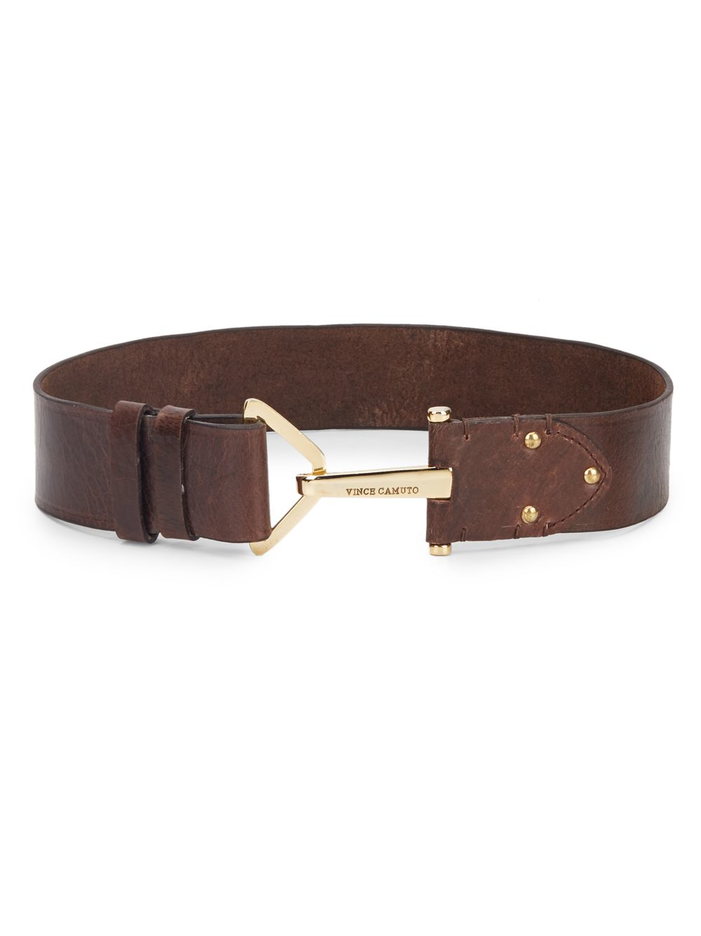 Lyst - Vince Camuto Hook-buckle Leather Belt in Brown