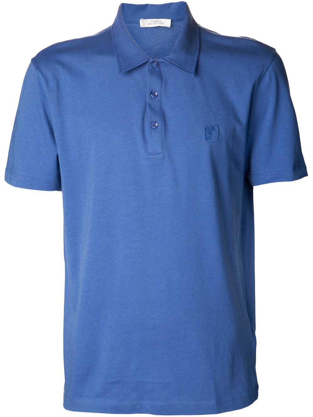 Versace Logo Polo Shirt in Blue for Men | Lyst