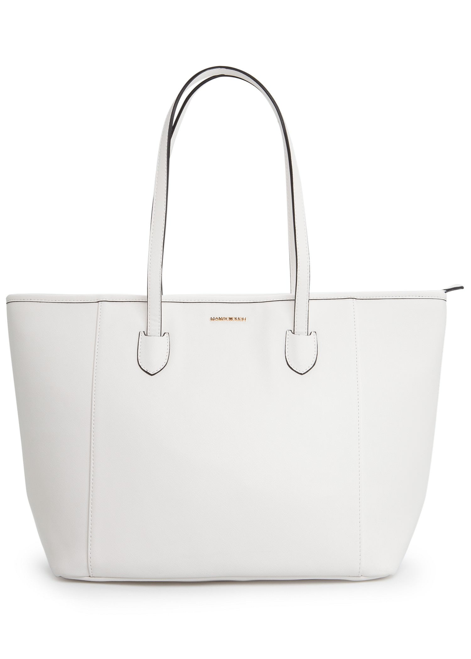 Lyst - Mango Saffianoeffect Shopper Bag in White